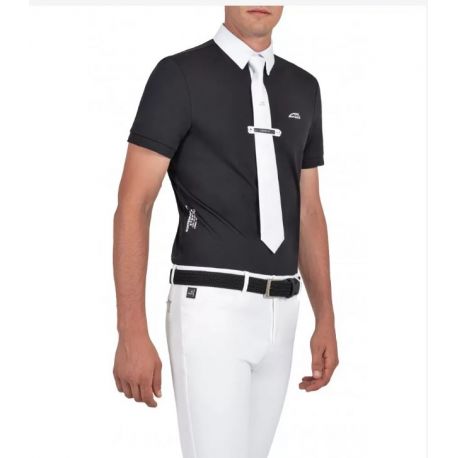 Polo de concours homme Equiline Celicec noir